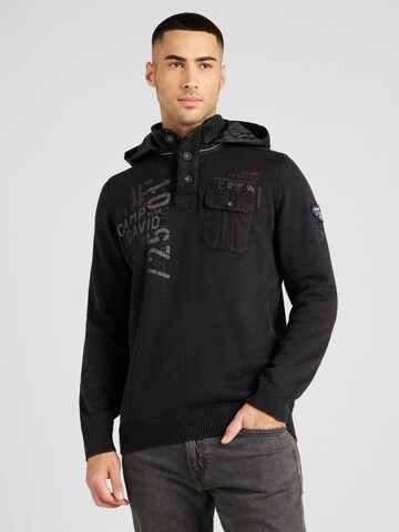 CAMP DAVID Pullover i sort: forside