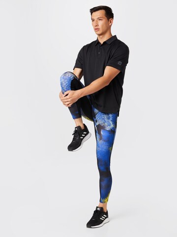 ADIDAS PERFORMANCE - Skinny Calças de desporto 'Techfit Allover Print Long' em azul