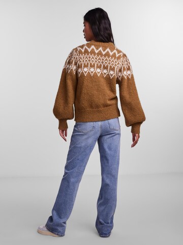 PIECES Knit Cardigan 'Nyla' in Brown