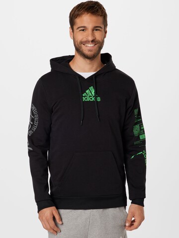 Felpa sportiva di ADIDAS PERFORMANCE in nero: frontale
