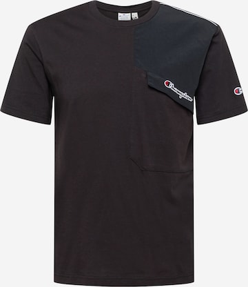 T-Shirt 'Crewneck' Champion Authentic Athletic Apparel en noir : devant