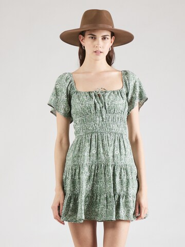 HOLLISTER Summer Dress 'CHANNELED' in Green: front