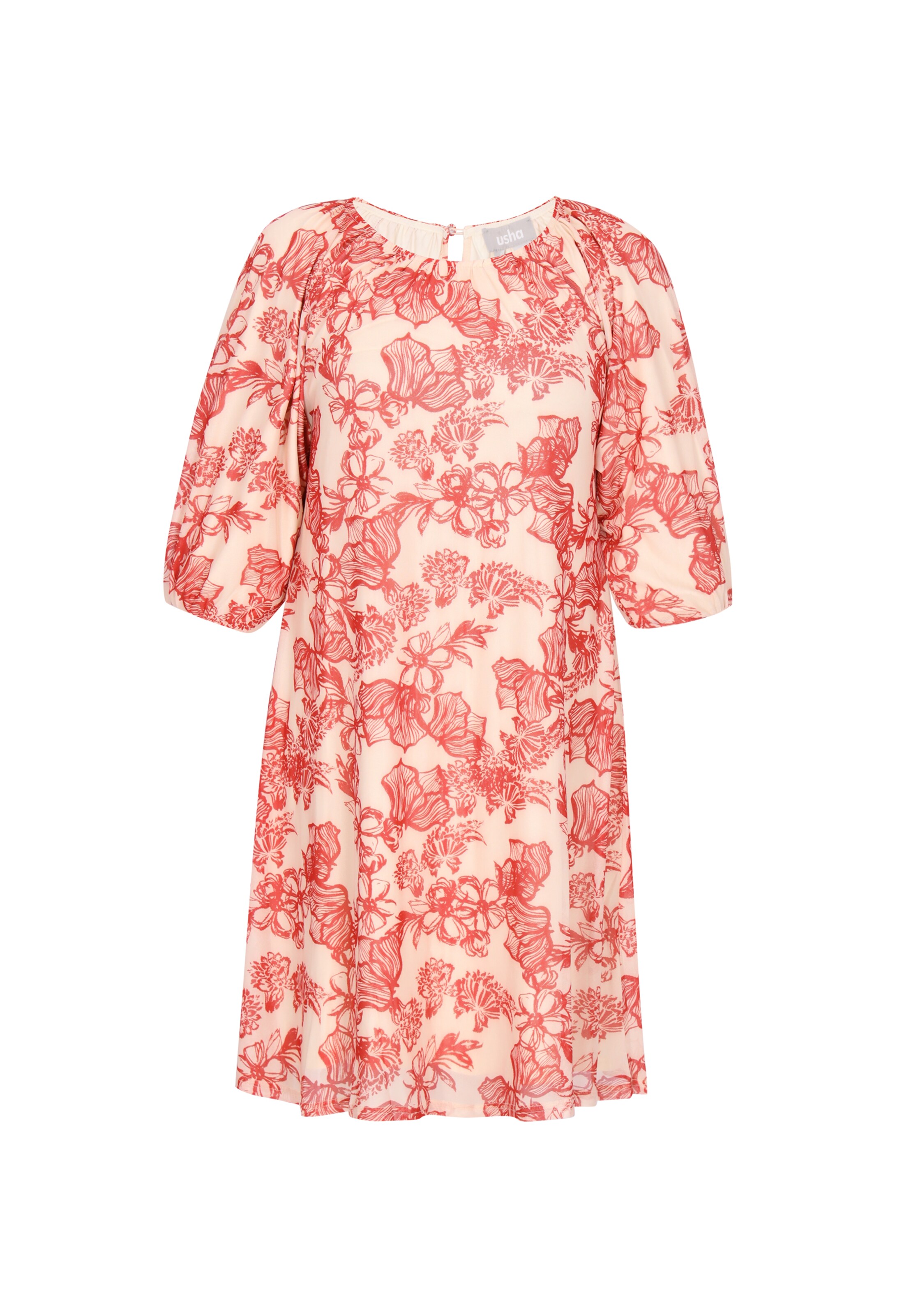 Usha - Vestido en rojo: frente