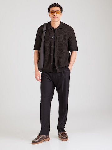 SELECTED HOMME Вязаная кофта 'SLHGINGER' в Черный