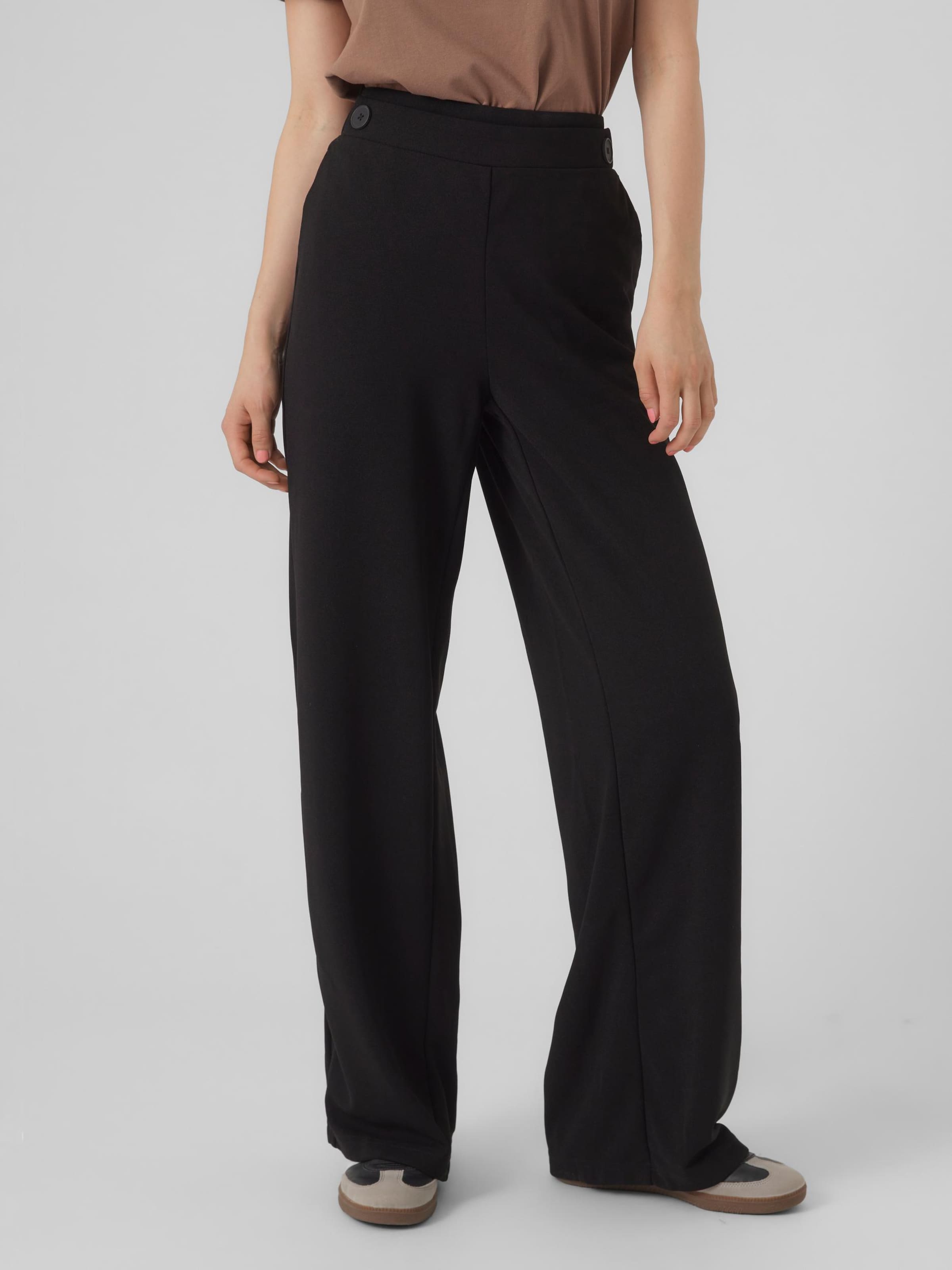 Vero Moda VMLIVANAYA HR WIDE NOOS - Pantalones - Black