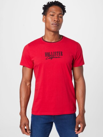 HOLLISTER - Camisa 'VARSITY MAR' em vermelho: frente