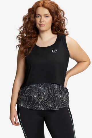 Ulla Popken Sports Top in Black: front