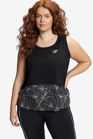 Ulla Popken Sports Top in Black: front