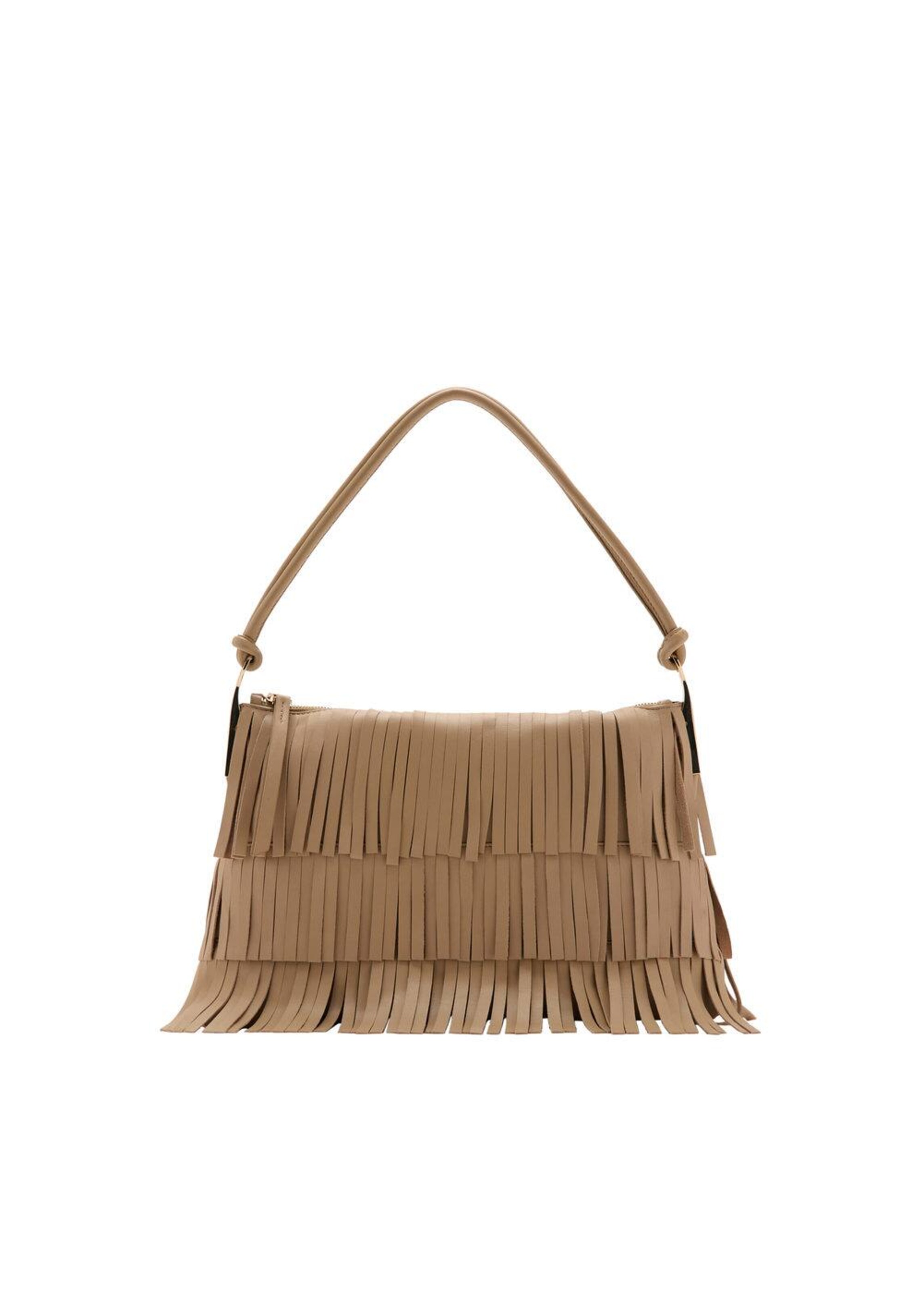 MANGO Shoulder Bag in Beige: front