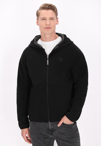 Veste en polaire Schmuddelwedda en noir : devant