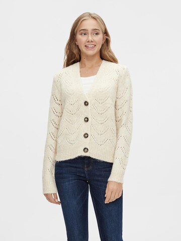 PIECES Knit Cardigan 'Bibi' in Beige: front