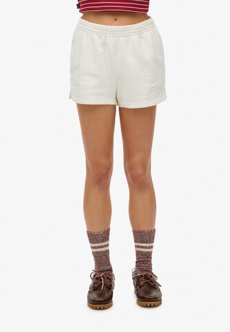 Superdry Regular Trousers in White: front