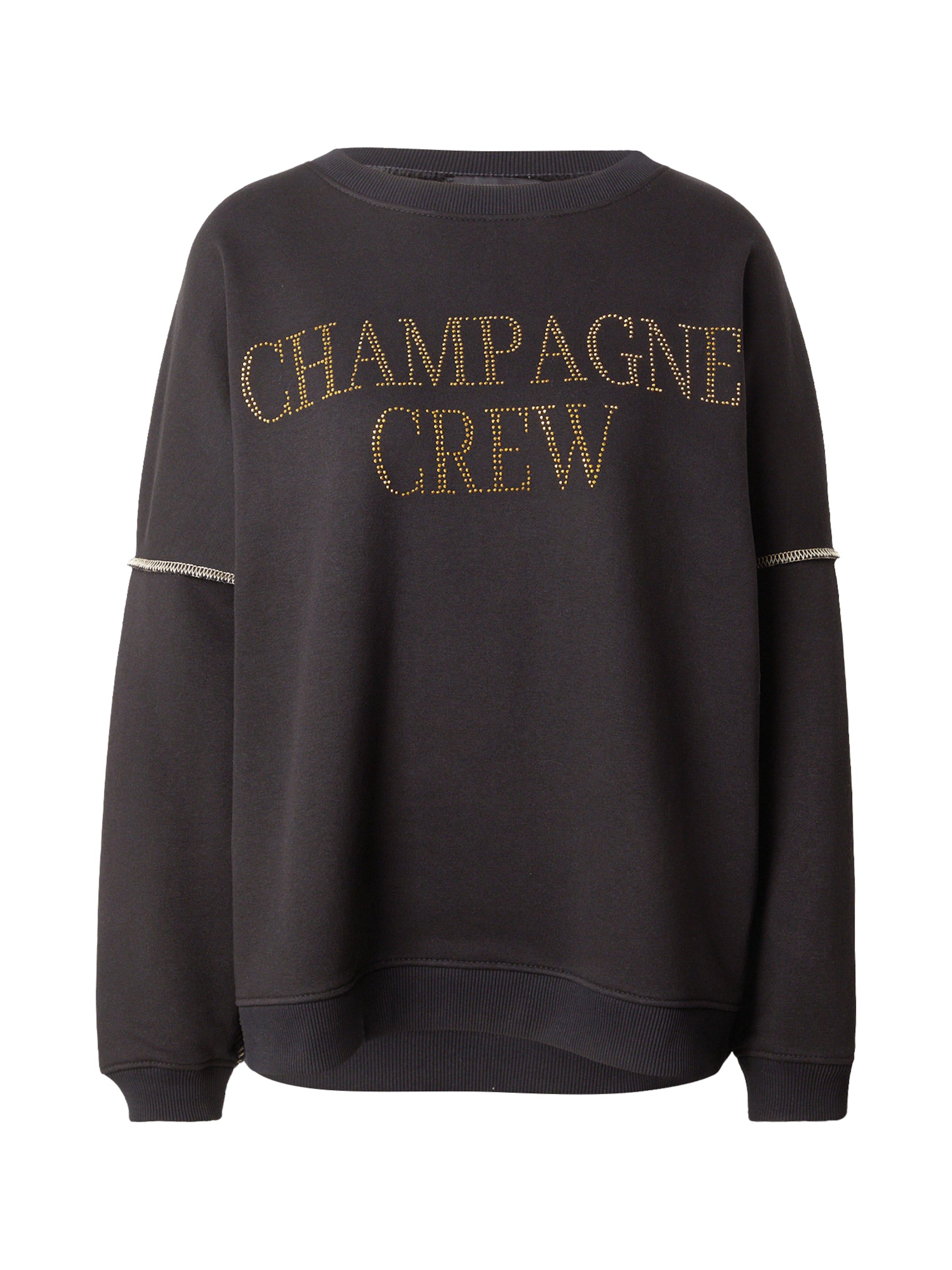 miss goodlife - Sudadera 'Champagne Crew' en negro: frente
