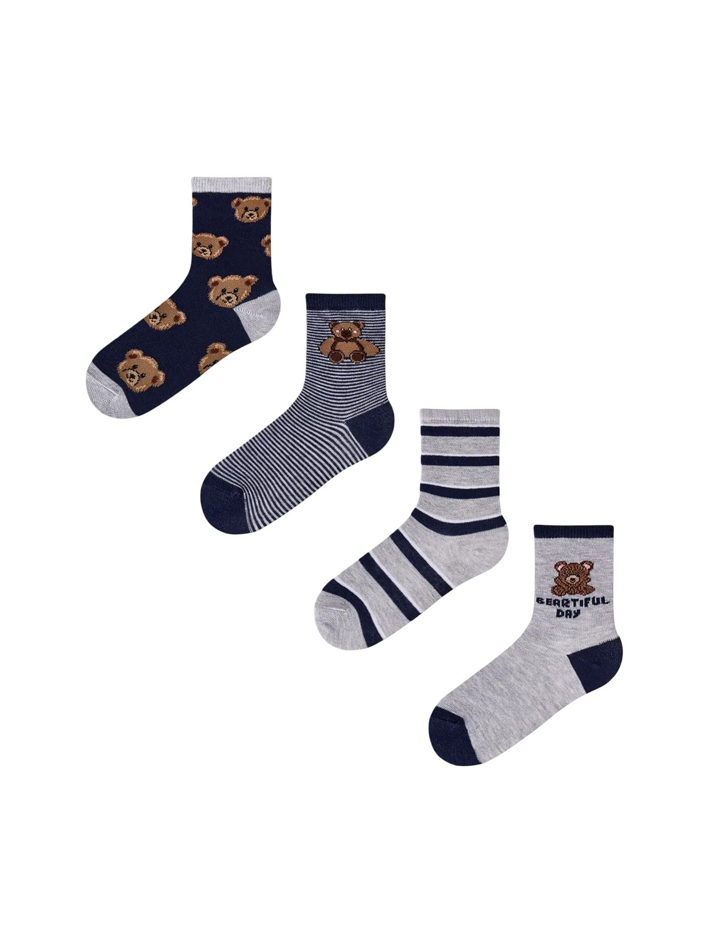 Penti Socken 'PENTI Jungen Teddy-Bär-Muster 4er-Pack Socken'‌‌‌ in Mischfarben