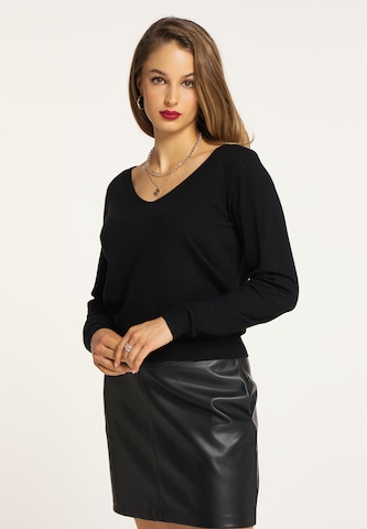 Pull-over faina en noir : devant