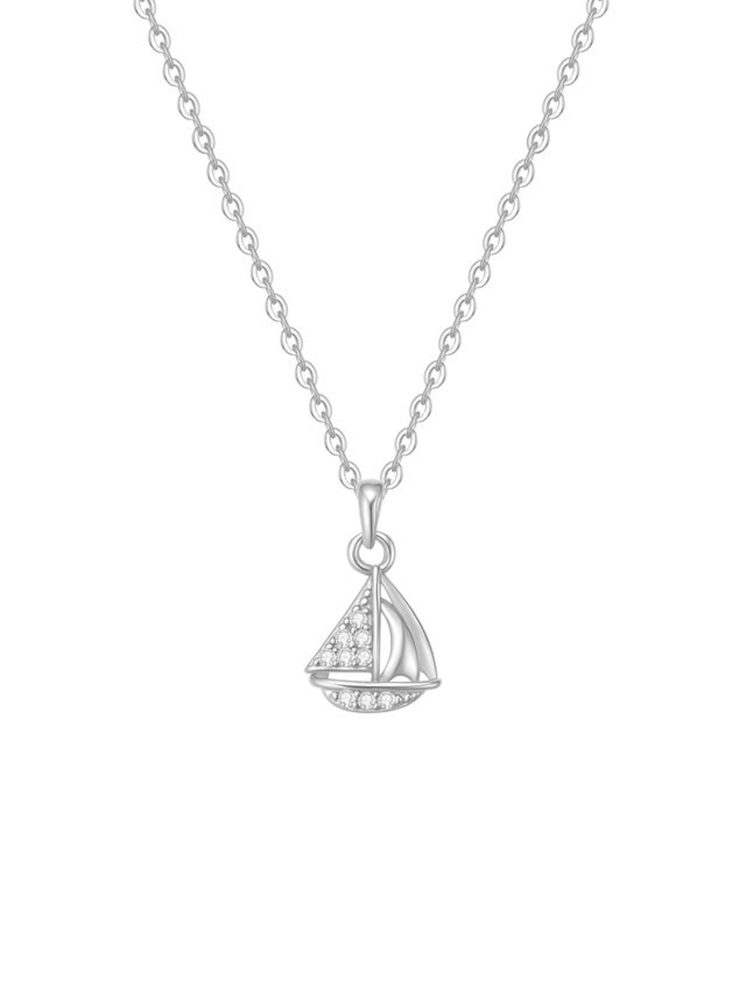 Hey Happiness Ketting 'Sailboat Sparkle' in Zilver