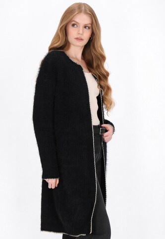 DreiMaster Vintage Strickmantel in Schwarz: Vorderseite