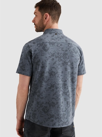 PME Legend Regular fit Overhemd 'Shirt in jersey piqué with allover print' in Blauw