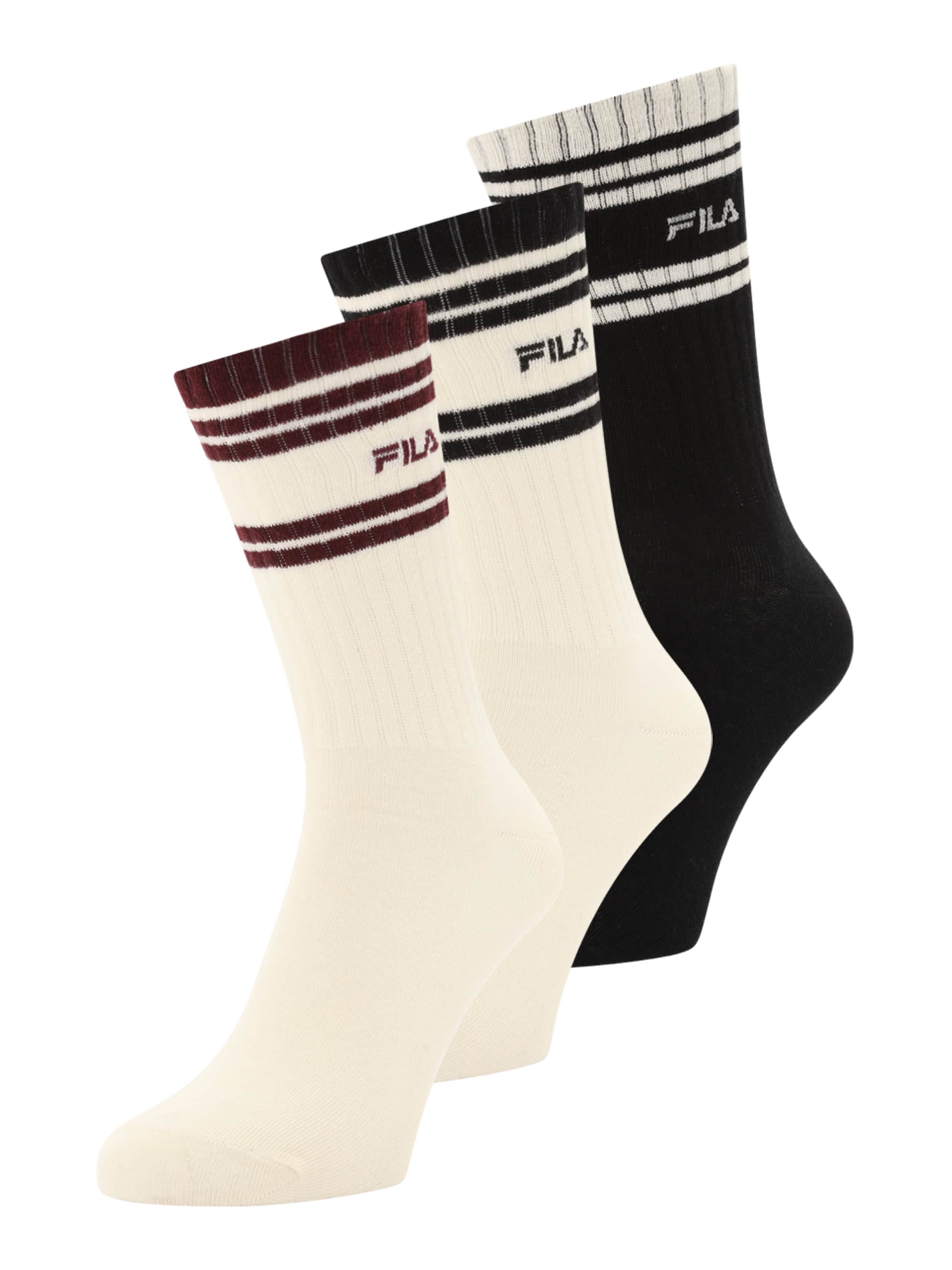 FILA Nogavice | kremna / rubin rdeča / črna barva, Prikaz izdelka