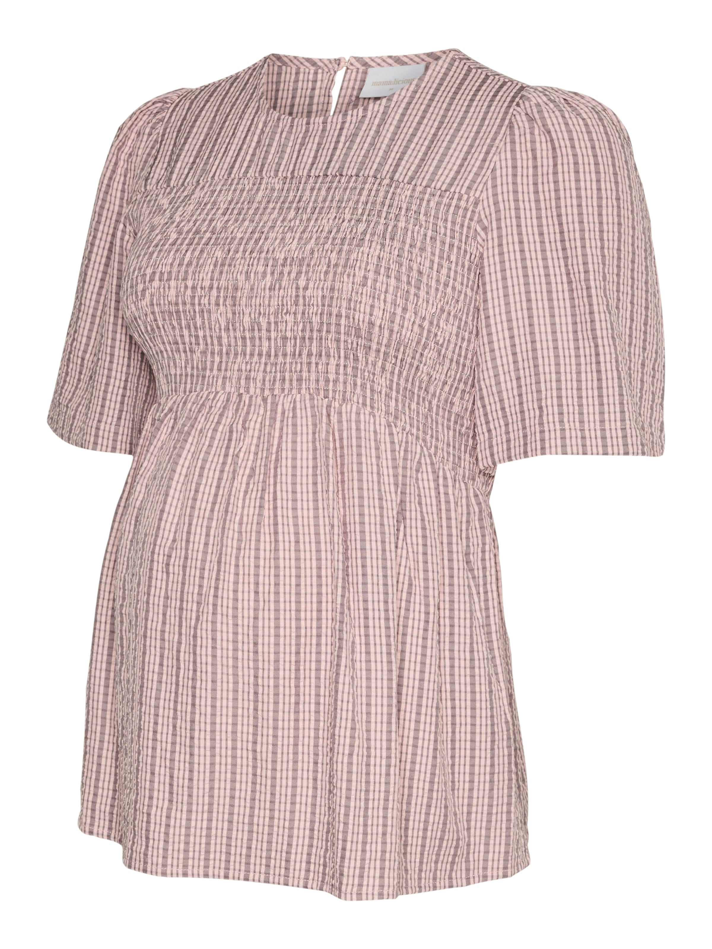 MAMALICIOUS Chemisier 'Ida' en gris / rose, Vue avec produit