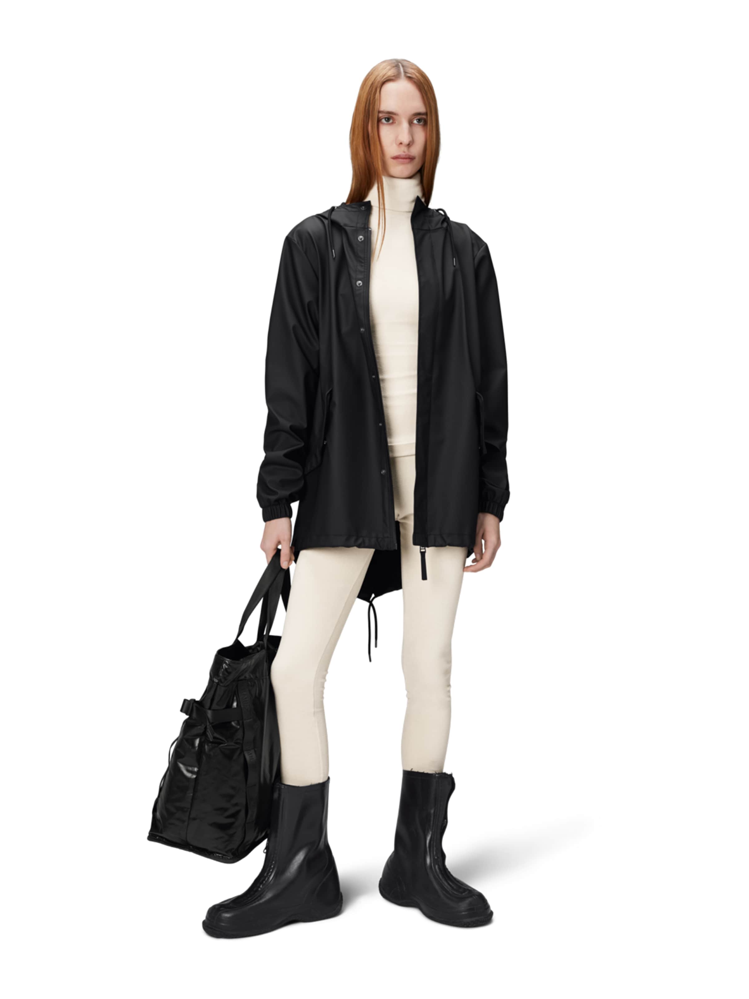 RAINS Функционално яке в черно