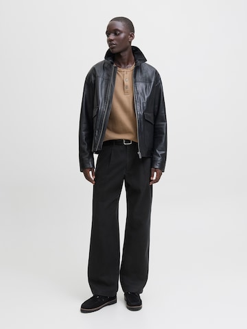 JACK & JONES Широкий Брюки со складками 'JPSTBILL RHINE' в Черный