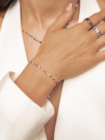 Chaîne 'Multicolor Bead' Hey Happiness en argent