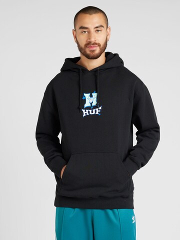 HUF Sweatshirt 'Sassy H' in Zwart: voorkant