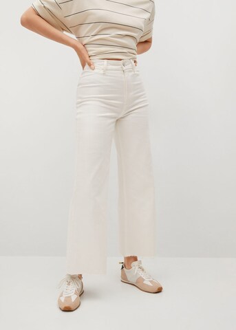 Wide leg Jeans 'Catherin' de la MANGO pe alb: față