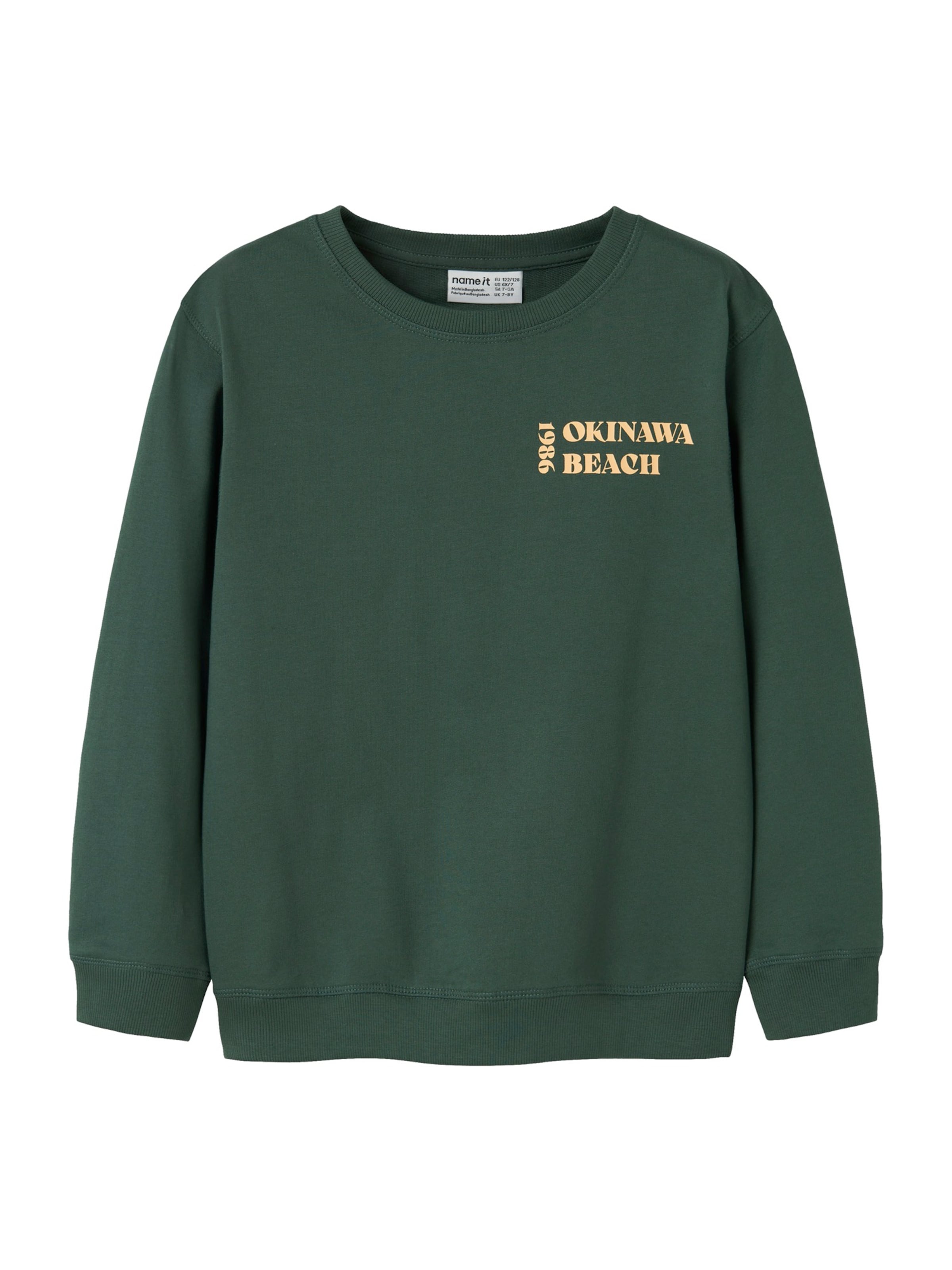 NAME IT Sweatshirt 'NKMJUAN' in Green: front