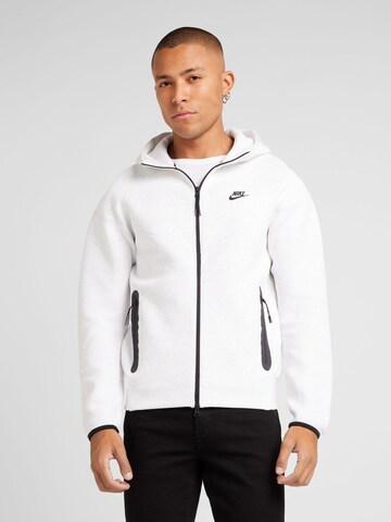 Veste de survêtement 'Tech Fleece' Nike Sportswear en blanc : devant
