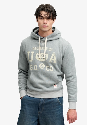 Superdry & Co Sweatshirt 'Athletic Essentials' in Grijs: voorkant