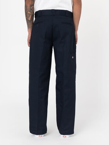 DICKIES - Loosefit Calças com vincos 'Double Knee' em azul