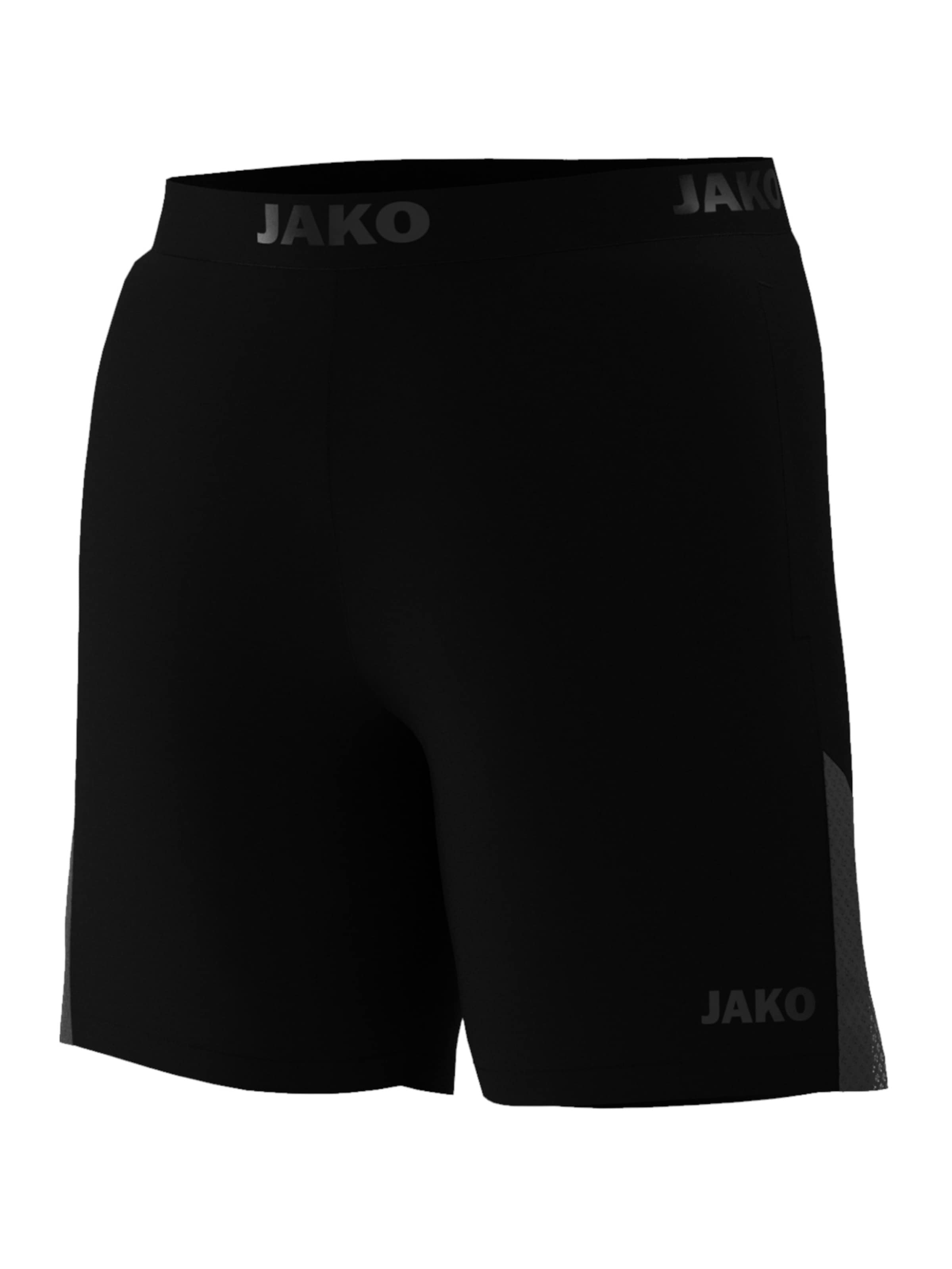 JAKO Skinny Sportshorts in Schwarz: Vorderseite