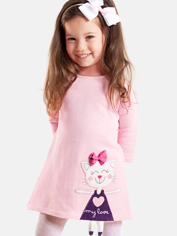Robe 'White Cat' Denokids en rose : devant