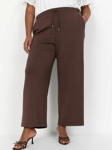 Wide Leg Pantalon 'Sabina' Wasabi Concept en marron : devant