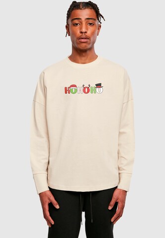 Merchcode Shirt 'Chistmas Ho Ho Ho' in Beige: Vorderseite