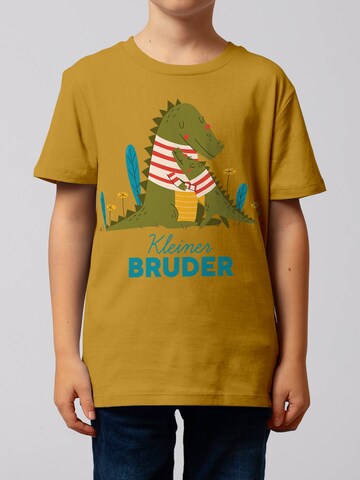 watabout.kids T-Shirt 'Krokodil Kleiner Bruder' in Gelb: Vorderseite