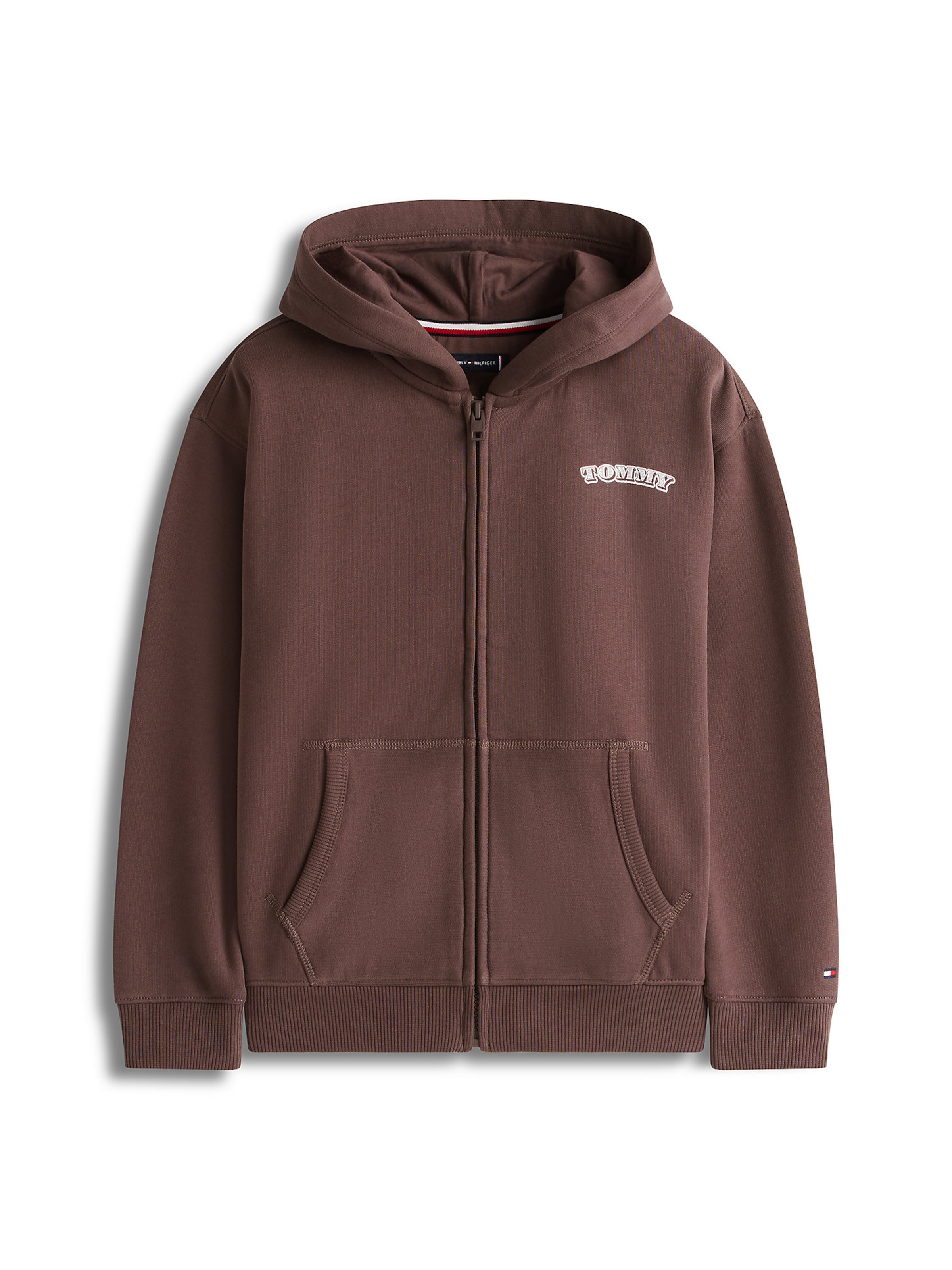 Veste de survêtement TOMMY HILFIGER en marron : devant