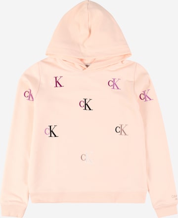 Sweat-shirt Calvin Klein Jeans en rose : devant