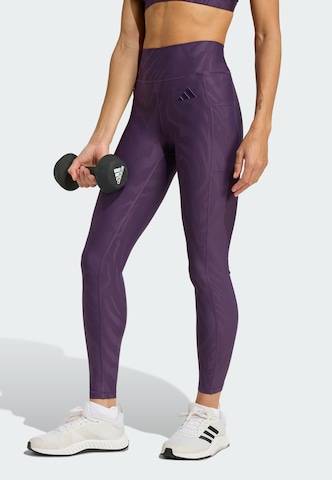 Skinny Pantalon de sport 'Optime' ADIDAS PERFORMANCE en violet : devant