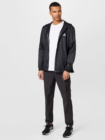 ADIDAS PERFORMANCE Sports jacket 'Run Icons 3 Bar Logo' in Black