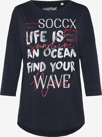 Soccx Oversized-Shirt mit Wording Print in Blau: predná strana