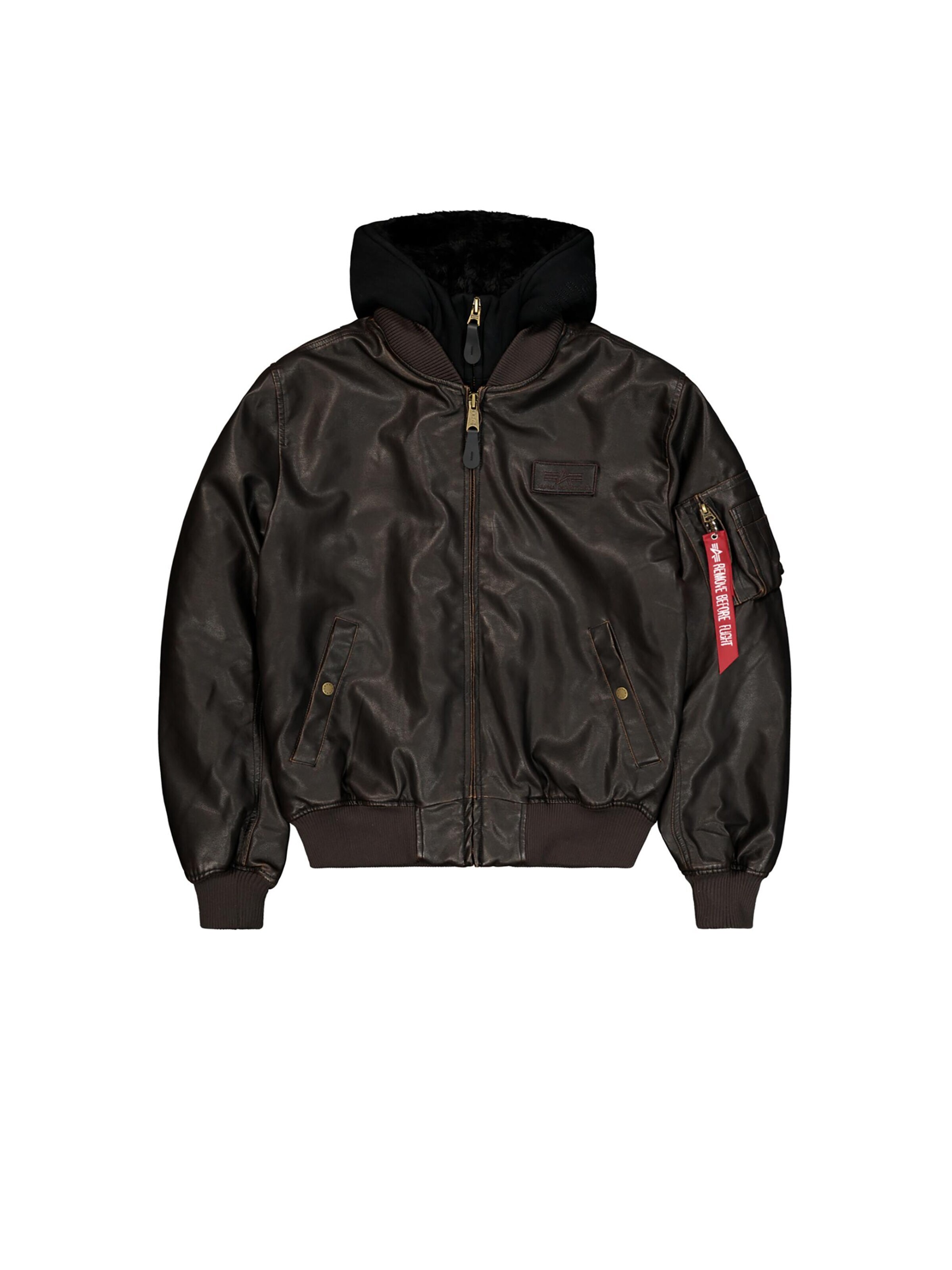 ALPHA INDUSTRIES Between-Season Jacket 'MA-1 D-Tec Faux Leather' in M in Brown, Item view