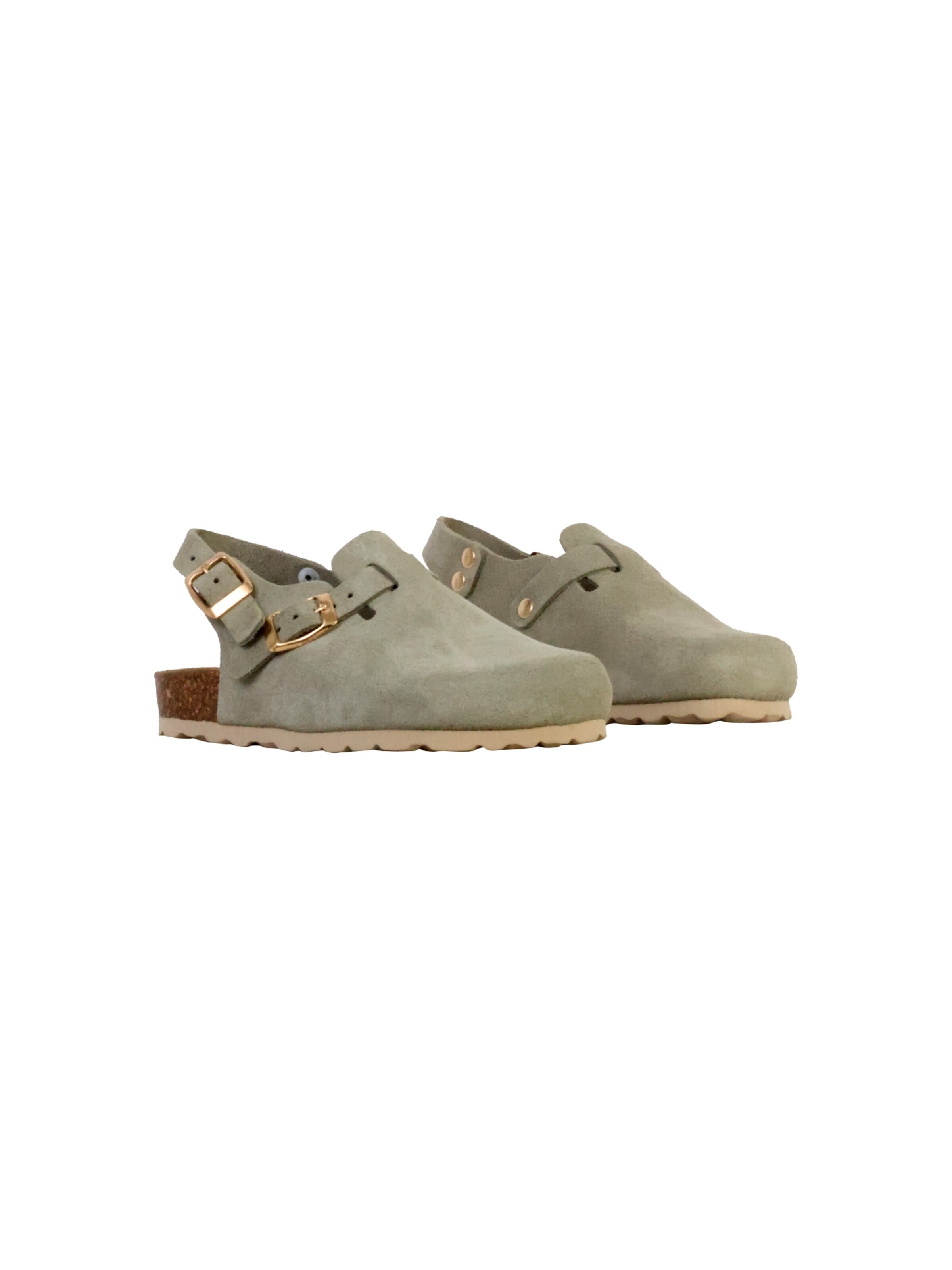 Pantoufle 'Kinder-Pantolette aus Leder Noga Boreali BS Edge' The Divine Factory en vert