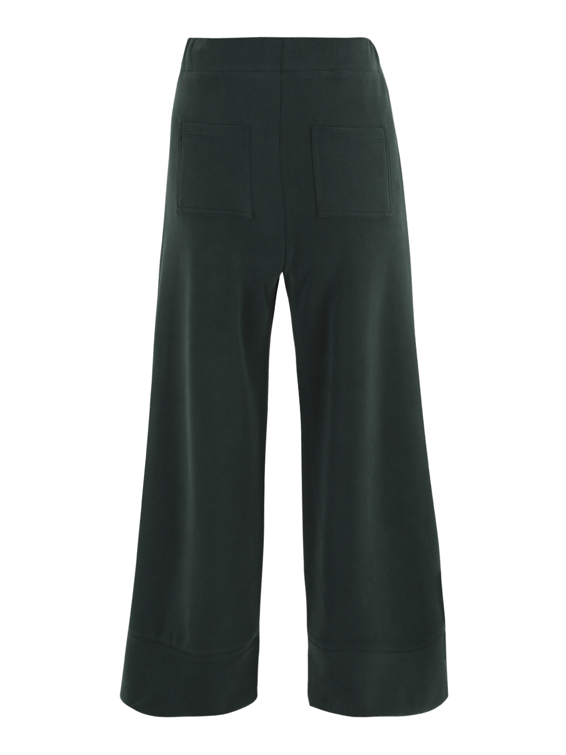 Rich & Royal Wide leg Pleat-Front Pants in Green