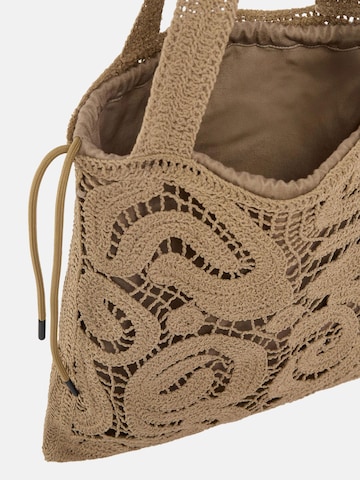 PINKO - Bolso de mano 'PINKO SHOPPER CROCHET GEOMETRICO BORSA' en marrón