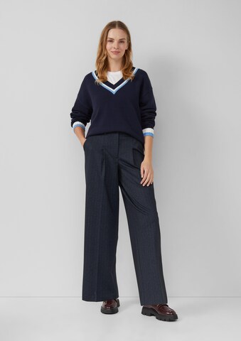 s.Oliver Regular Trousers with creases in Blue: front