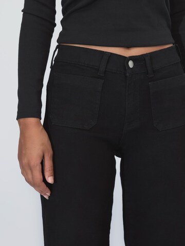 Dr. Denim Slimfit Jeans 'Drdenimzihla Mid Wide Patch Pocket'‌‌‌‌‌‌ in Schwarz