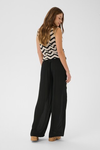Cream Wide Leg Hose 'Allie' in Schwarz